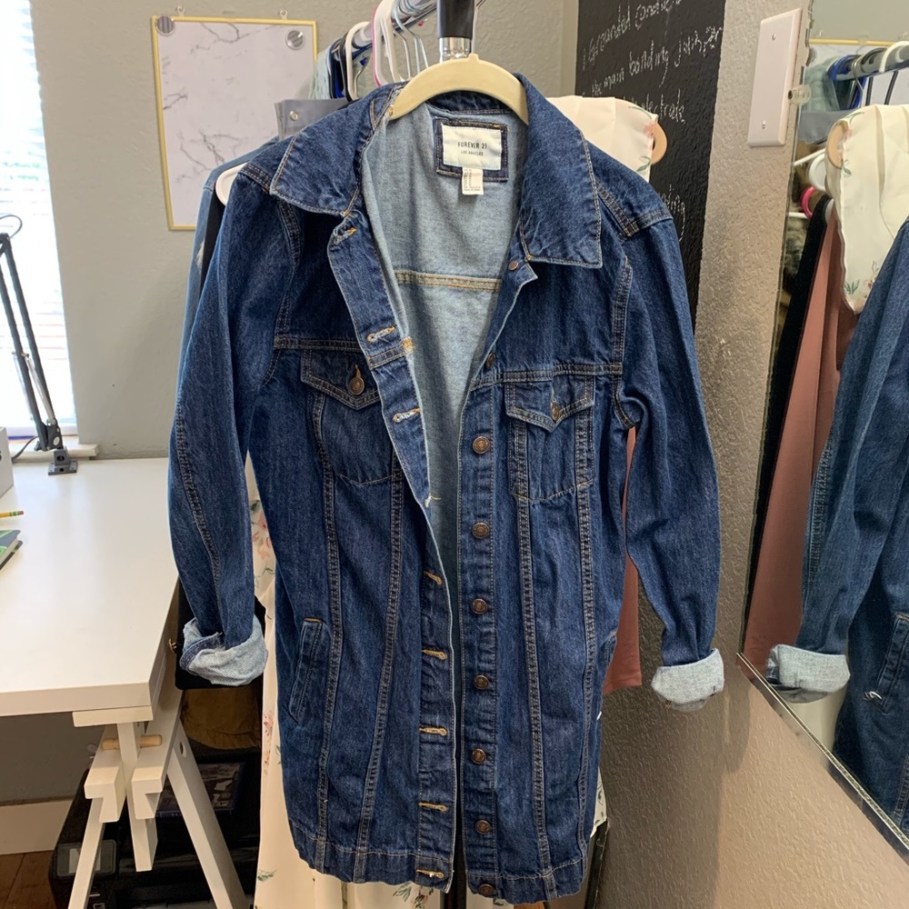 Forever 21 Long Denim Jacket